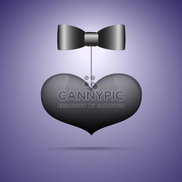 Vector illustration of black bow tie and heart on purple background - бесплатный vector #125749