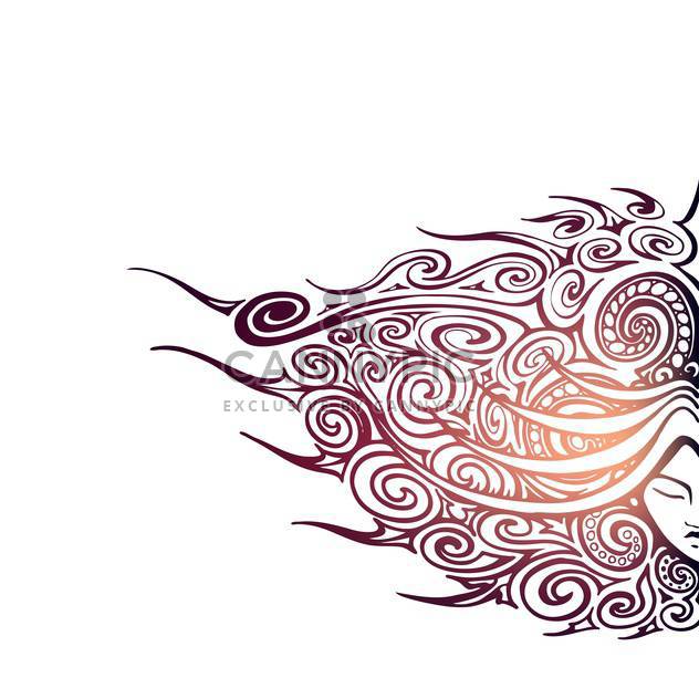 Vector background with beautiful abstract female face on white background - Free vector #125839