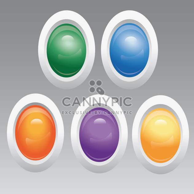 Vector set of egg shape colored buttons on grey background - бесплатный vector #125979