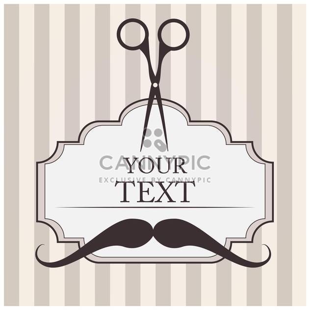 Vector barbershop background with mustache and scissor - бесплатный vector #126029