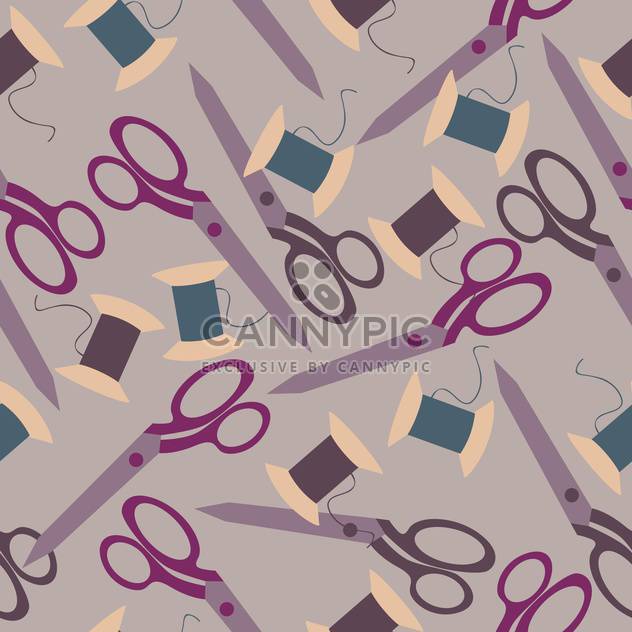 Vector illustration of colorful sewing background with scissors - vector gratuit #126119 