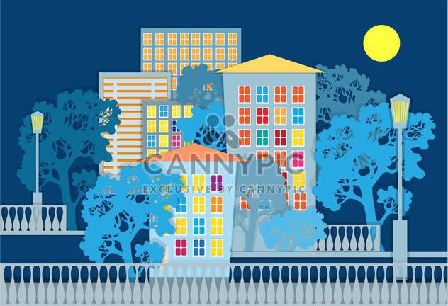 Vector illustration of architectural background on blue background - Free vector #126229