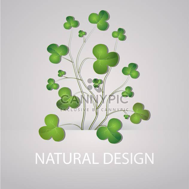 Vector illustration of grey background with green clovers - Free vector #126309