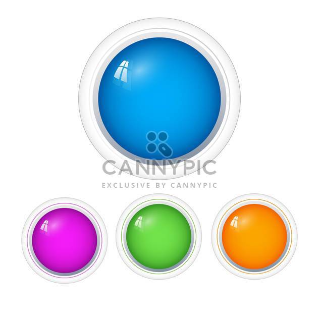 vector set of colorful web round buttons on white background - vector gratuit #126339 