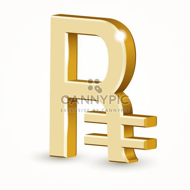 Vector illustration of golden russian ruble sign isolated on white background - vector gratuit #126589 