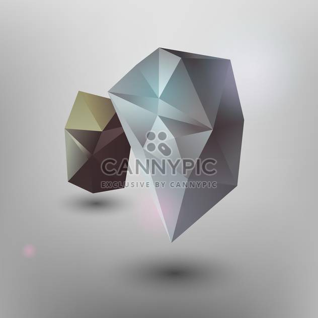 Vector illustration of geometric abstract stones on grey background - Free vector #126629