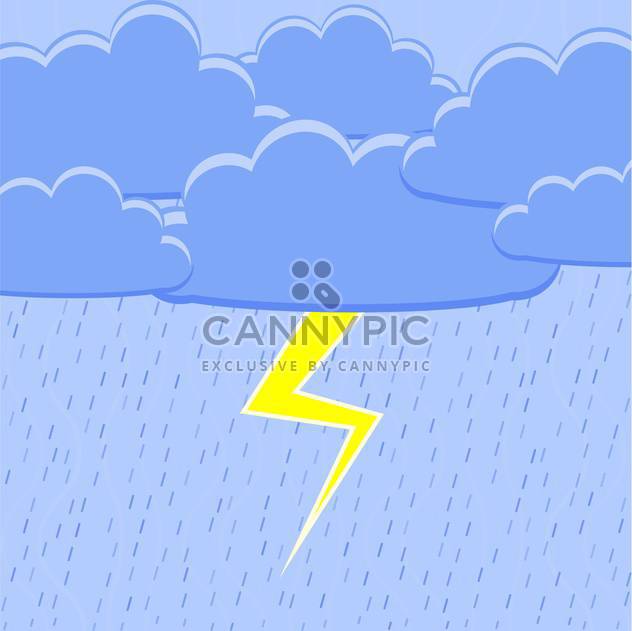 colorful illustration of blue rain with yellow lightning - vector gratuit #126679 