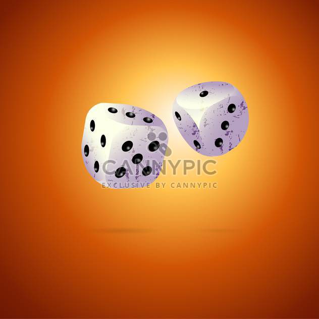 Vector illustration of two dices on brown background - Free vector #126879