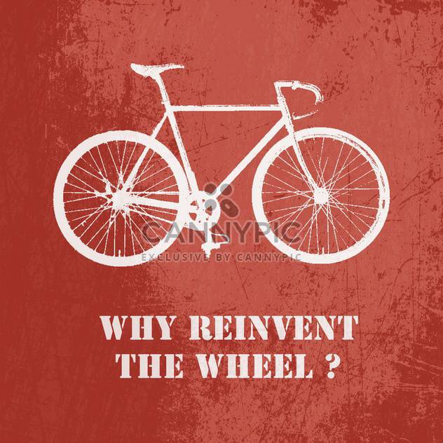 Concept vector illustration with bicycle on red background - vector gratuit #126979 