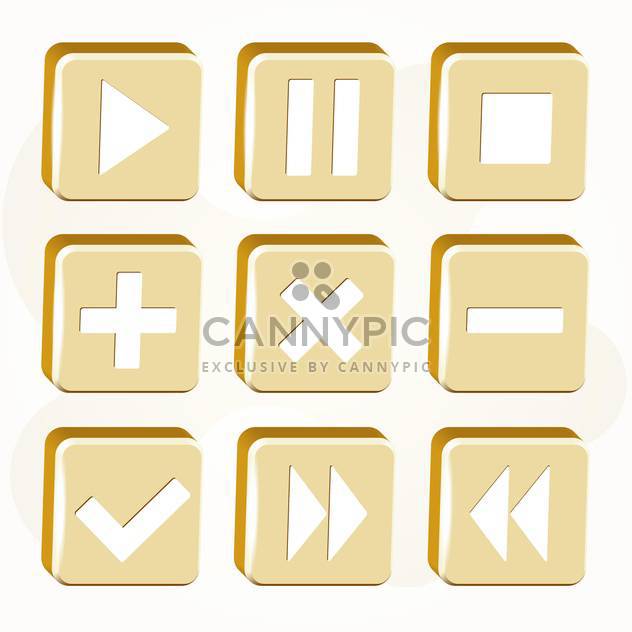Vector set of golden buttons on white background - Free vector #127009