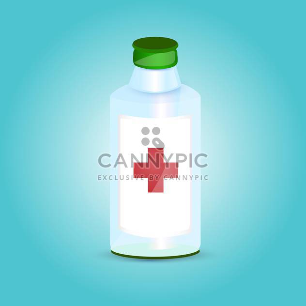 medicine bottle with red cross on blue background - vector #127089 gratis