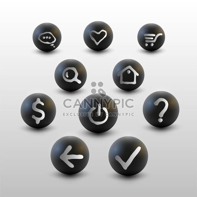 Vector set of web site black icons on white background - Free vector #127139