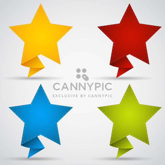 four colorful stars on white background - vector #127449 gratis