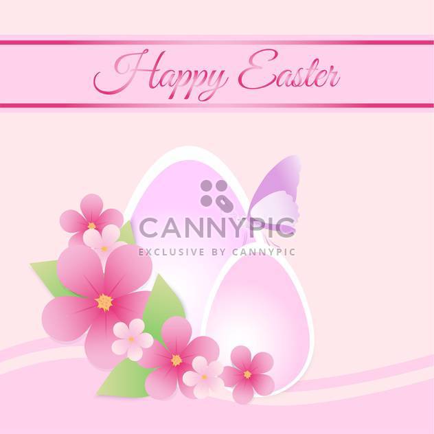 Happy Easter pink color Card - Free vector #127469