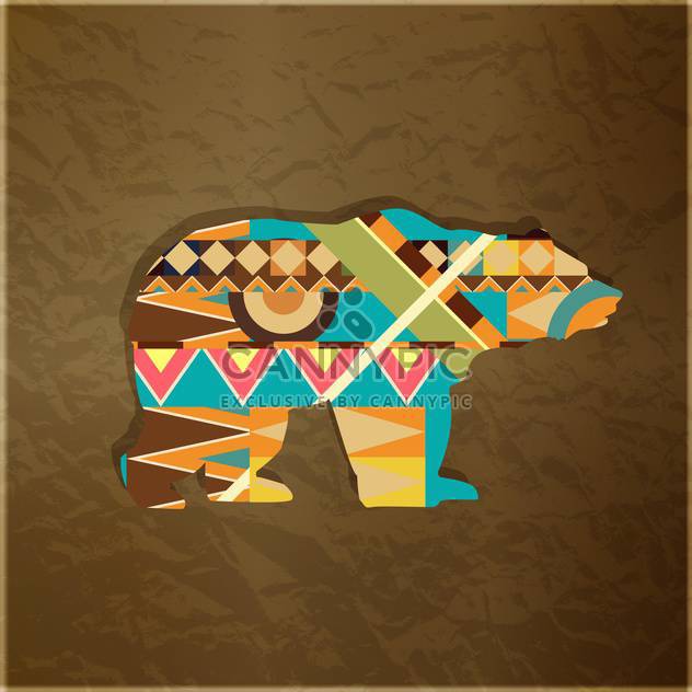 Silhouette of animal with colourful pattern on brown background - бесплатный vector #127569