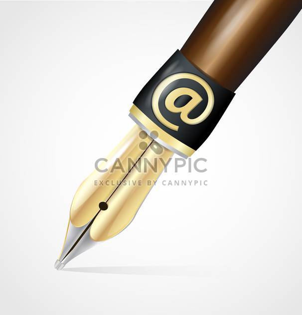 Vector old ink pen nib with at sign - vector #127659 gratis