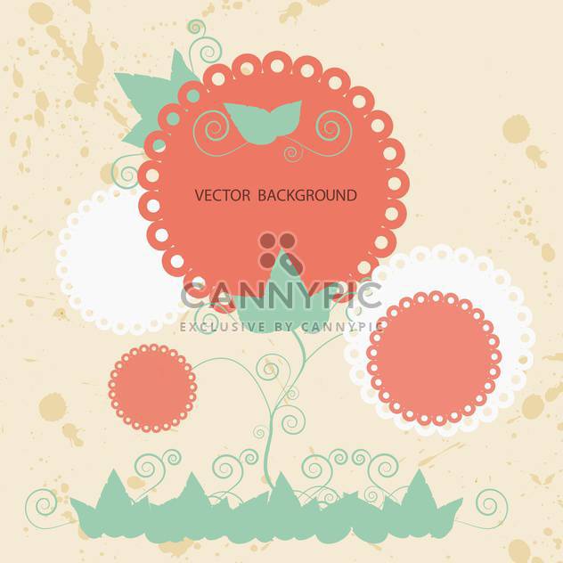 Floral background lace label - vector #127709 gratis