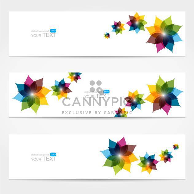 vector collection of floral colorful banners - vector #127779 gratis