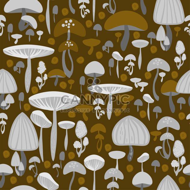 brown and white mushrooms seamless pattern - Free vector #127799