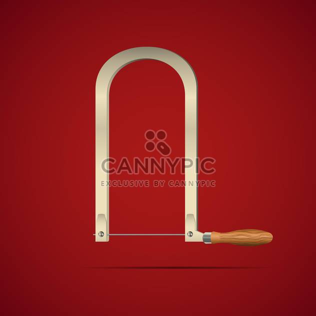 vector illustration of Saw on red background - vector gratuit #127909 