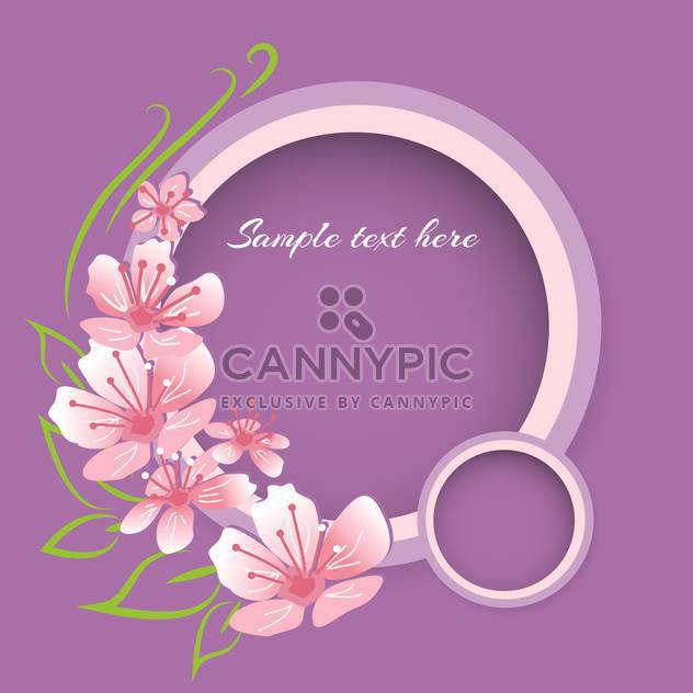 Vector background with pink spring flowers on violet background - vector gratuit #127939 