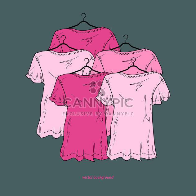 Green background with pink female shirts - vector gratuit #128009 