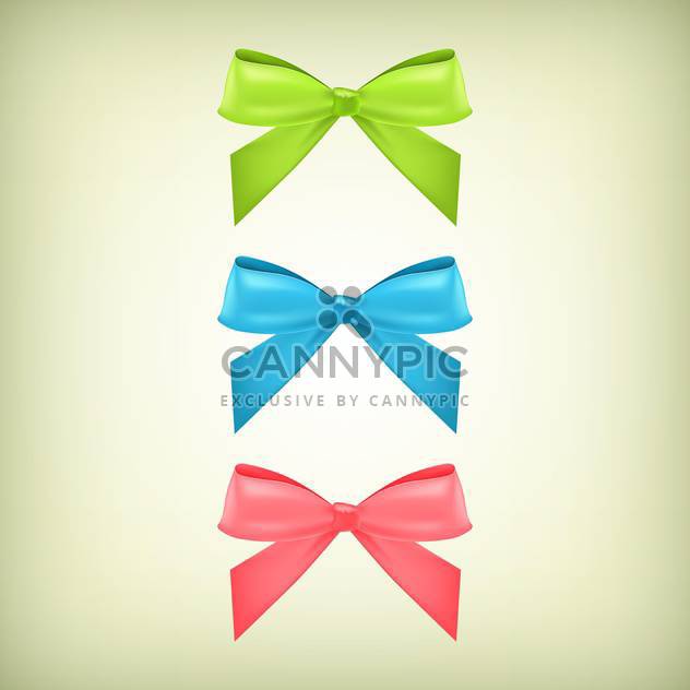 Vector set with colorful bows background - vector #128209 gratis