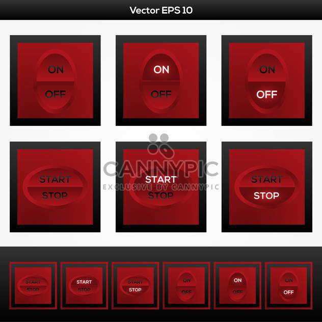 Web on and off buttons, vector illustration - vector gratuit #128229 