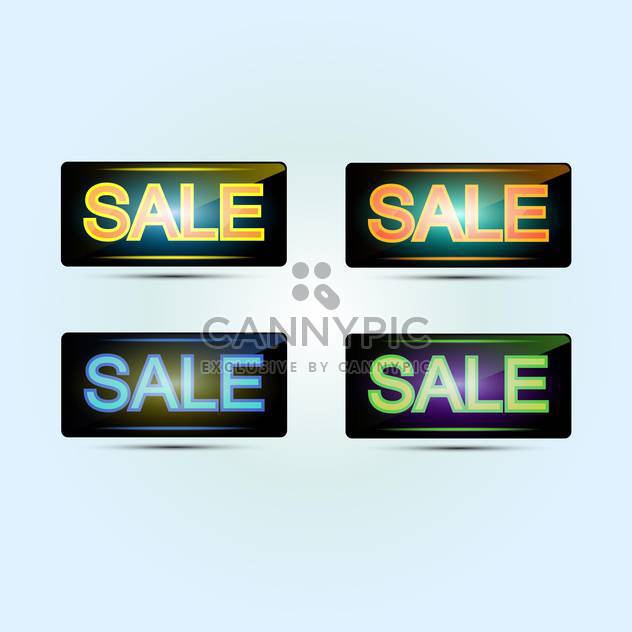 Four sale banners, vector icons, on white background - Free vector #128249