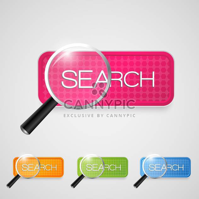 Set with search buttons on white background - vector gratuit #128279 