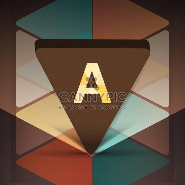 Vector icon with letter A in triangle. - Free vector #128429