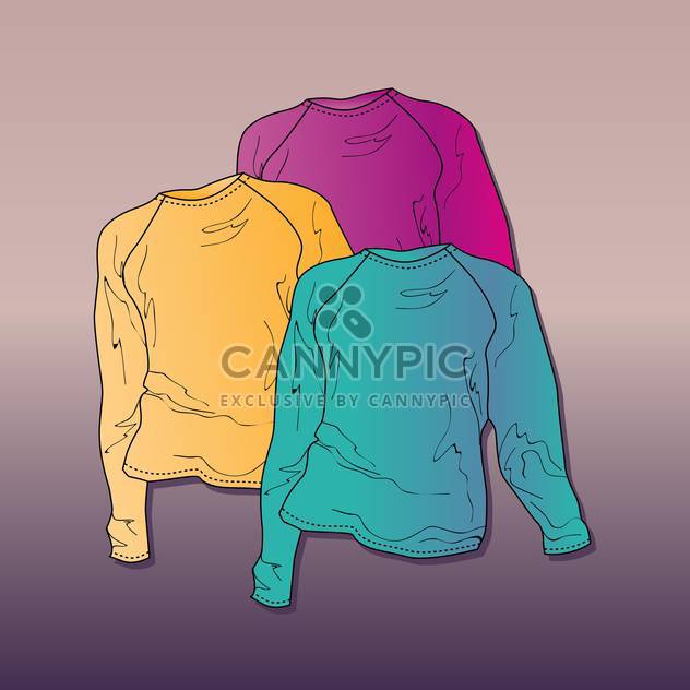 Vector illustration of women's sweaters. - Free vector #128459