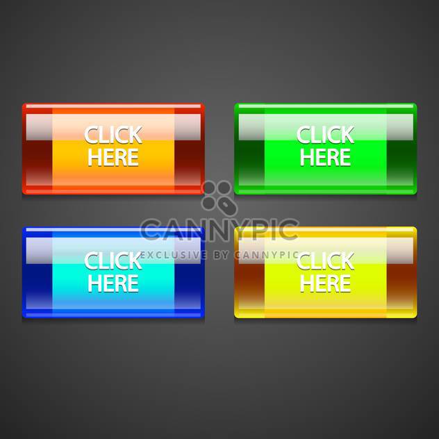 Vector set of colorful buttons. - vector gratuit #128559 