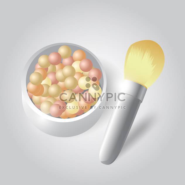 Vector illustration of cosmetic powder and brush - Kostenloses vector #128649