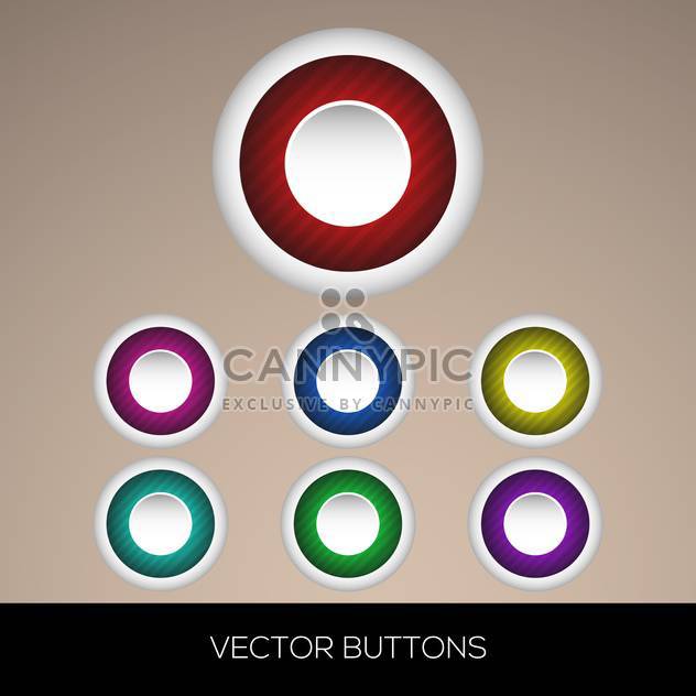 Vector set of colorful round buttons - Free vector #128699