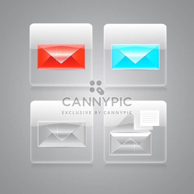 vector envelopes icons set - vector gratuit #129229 
