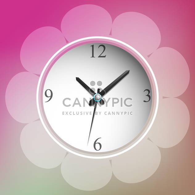 vector illustration of floral clock - vector #129239 gratis