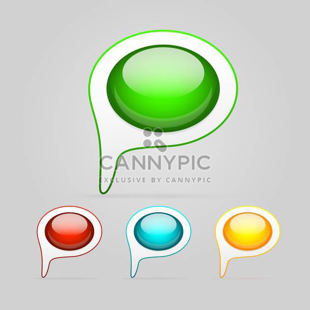 Vector set of colorful 3d buttons on gray background - vector gratuit #129559 