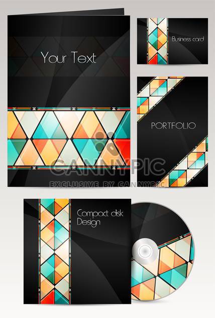 Professional corporate identity kit or business kit with artistic abstract effect - Free vector #129969