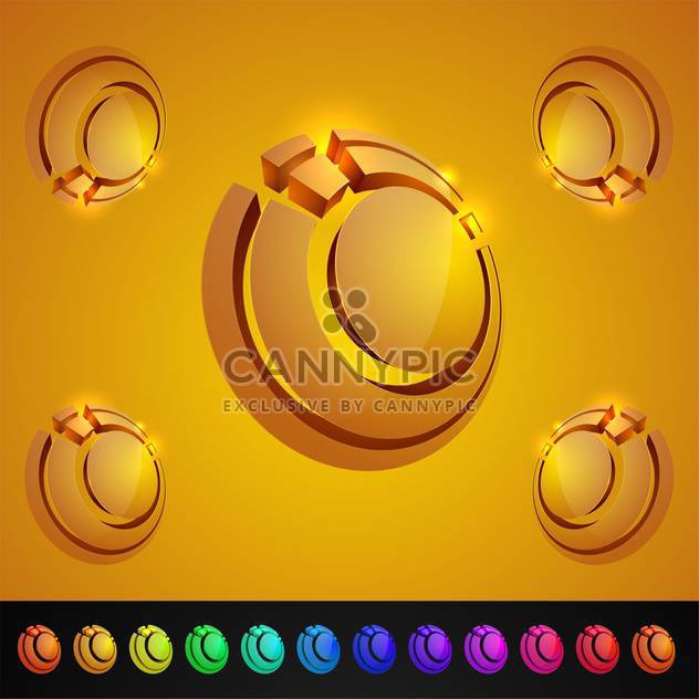vector set of abstract 3D glossy icons set - бесплатный vector #130019