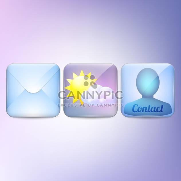 Mobile phone icons on purple background - vector gratuit #130099 