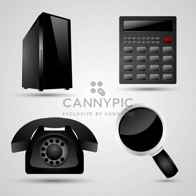 Vector illustration of black business icons - Free vector #130109