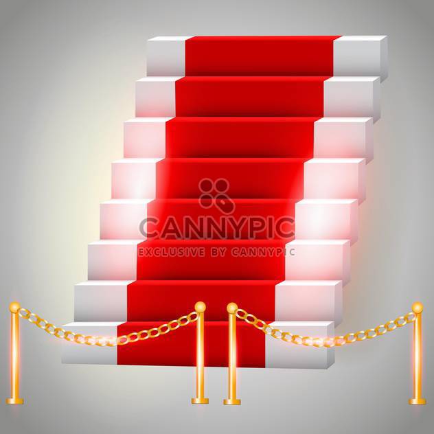 Vector illustration of red carpet on stairs - Free vector #130179