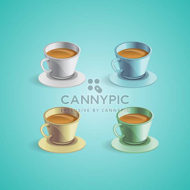 Set with vector coffee cups - Free vector #130449