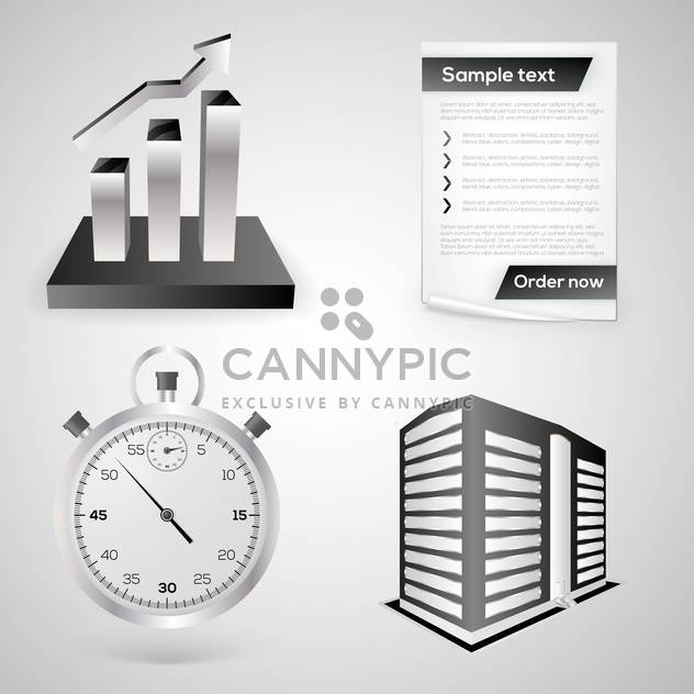 Business icons on grey background - vector gratuit #130809 