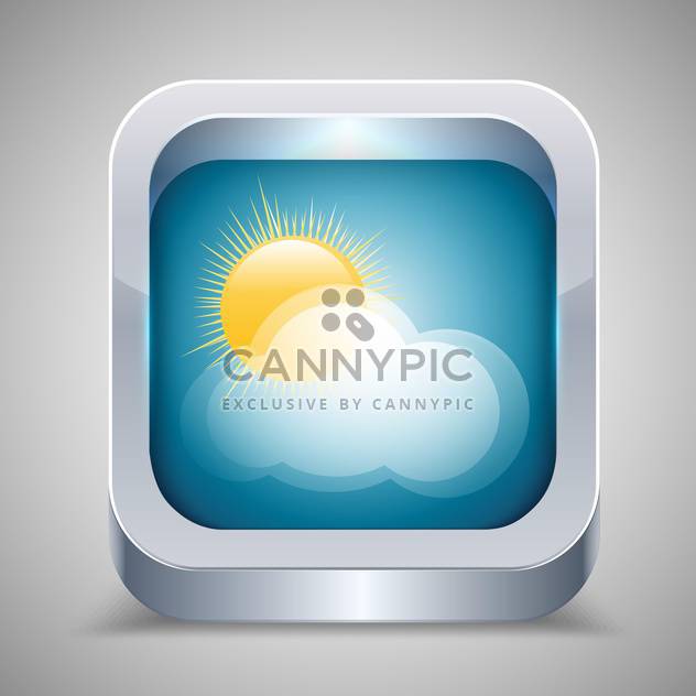 Weather icon with sun and cloud on grey background - Free vector #130899