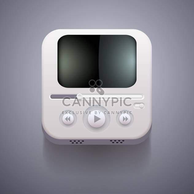 Media player vector icon on grey background - Kostenloses vector #131679