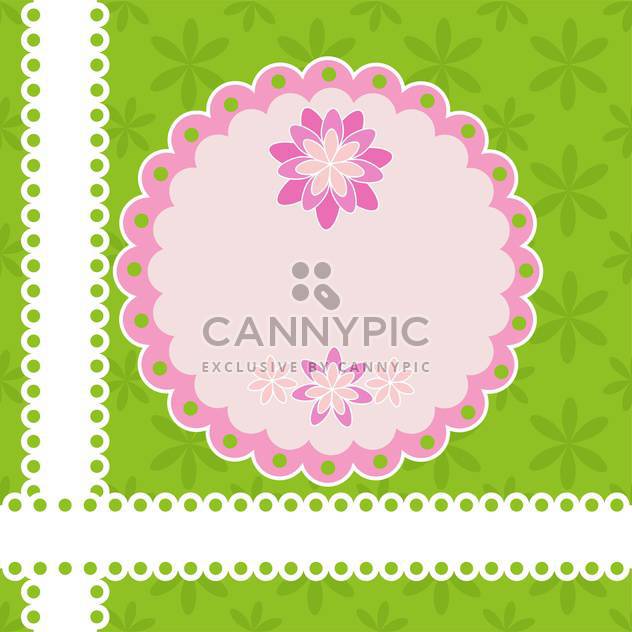 Greeting card with flowers and lace vector illustration - Free vector #131769
