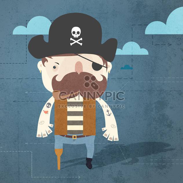 Vector grunge background with pirate - vector #131779 gratis