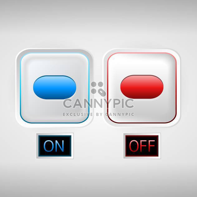On and Off white sliders on white background - Free vector #131869